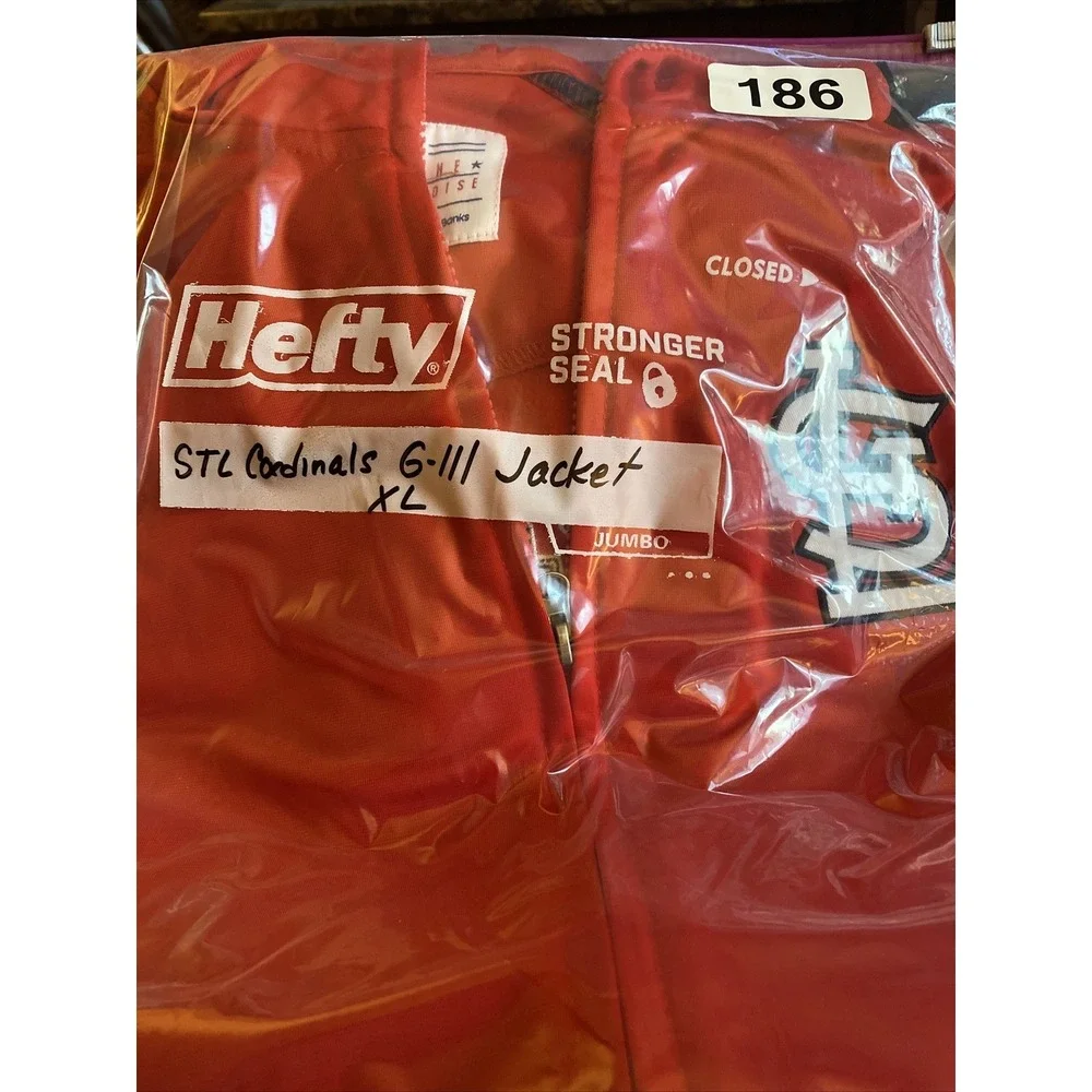 St Louis‎ Cardinals  Double Sided Logo Full Zip Jacket XL G-111 Carl Banks MLB